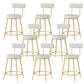 Modern Style Linen Counter Stool Round Low Back Bar Stool with Footrest Gray-Gold 8 Piece Set Short Stool(22"H) Clearhalo 'Bar Furniture' 'Bar Stools' 'bar_stools' 'furn' 'furn_bar_stools' 'Furniture' 'Kitchen & Dining Furniture' 6318092