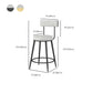 Modern Style Linen Counter Stool Round Low Back Bar Stool with Footrest Clearhalo 'Bar Furniture' 'Bar Stools' 'bar_stools' 'furn' 'furn_bar_stools' 'Furniture' 'Kitchen & Dining Furniture' 6318093