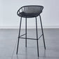 Nordic Backrest Counter Stool with Metal Base Plastic Armless Cafe Bar Chair with 4 Legs Black 1 Piece Clearhalo 'Bar Furniture' 'Bar Stools' 'bar_stools' 'furn' 'furn_bar_stools' 'Furniture' 'Kitchen & Dining Furniture' 6318097