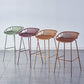 Nordic Backrest Counter Stool with Metal Base Plastic Armless Cafe Bar Chair with 4 Legs Clearhalo 'Bar Furniture' 'Bar Stools' 'bar_stools' 'furn' 'furn_bar_stools' 'Furniture' 'Kitchen & Dining Furniture' 6318098