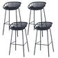 Nordic Backrest Counter Stool with Metal Base Plastic Armless Cafe Bar Chair with 4 Legs Black 4 Piece Set Clearhalo 'Bar Furniture' 'Bar Stools' 'bar_stools' 'furn' 'furn_bar_stools' 'Furniture' 'Kitchen & Dining Furniture' 6318101