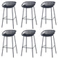 Nordic Backrest Counter Stool with Metal Base Plastic Armless Cafe Bar Chair with 4 Legs Black 6 Piece Set Clearhalo 'Bar Furniture' 'Bar Stools' 'bar_stools' 'furn' 'furn_bar_stools' 'Furniture' 'Kitchen & Dining Furniture' 6318103