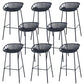 Nordic Backrest Counter Stool with Metal Base Plastic Armless Cafe Bar Chair with 4 Legs Black 8 Piece Set Clearhalo 'Bar Furniture' 'Bar Stools' 'bar_stools' 'furn' 'furn_bar_stools' 'Furniture' 'Kitchen & Dining Furniture' 6318105