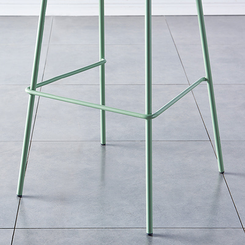 Nordic Backrest Counter Stool with Metal Base Plastic Armless Cafe Bar Chair with 4 Legs Clearhalo 'Bar Furniture' 'Bar Stools' 'bar_stools' 'furn' 'furn_bar_stools' 'Furniture' 'Kitchen & Dining Furniture' 6318108