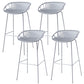 Nordic Backrest Counter Stool with Metal Base Plastic Armless Cafe Bar Chair with 4 Legs White 4 Piece Set Clearhalo 'Bar Furniture' 'Bar Stools' 'bar_stools' 'furn' 'furn_bar_stools' 'Furniture' 'Kitchen & Dining Furniture' 6318111