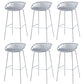 Nordic Backrest Counter Stool with Metal Base Plastic Armless Cafe Bar Chair with 4 Legs White 6 Piece Set Clearhalo 'Bar Furniture' 'Bar Stools' 'bar_stools' 'furn' 'furn_bar_stools' 'Furniture' 'Kitchen & Dining Furniture' 6318113