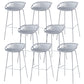Nordic Backrest Counter Stool with Metal Base Plastic Armless Cafe Bar Chair with 4 Legs White 8 Piece Set Clearhalo 'Bar Furniture' 'Bar Stools' 'bar_stools' 'furn' 'furn_bar_stools' 'Furniture' 'Kitchen & Dining Furniture' 6318115