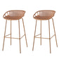 Nordic Backrest Counter Stool with Metal Base Plastic Armless Cafe Bar Chair with 4 Legs Yellow 2 Piece Set Clearhalo 'Bar Furniture' 'Bar Stools' 'bar_stools' 'furn' 'furn_bar_stools' 'Furniture' 'Kitchen & Dining Furniture' 6318117
