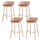 Nordic Backrest Counter Stool with Metal Base Plastic Armless Cafe Bar Chair with 4 Legs Yellow 4 Piece Set Clearhalo 'Bar Furniture' 'Bar Stools' 'bar_stools' 'furn' 'furn_bar_stools' 'Furniture' 'Kitchen & Dining Furniture' 6318118