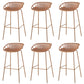 Nordic Backrest Counter Stool with Metal Base Plastic Armless Cafe Bar Chair with 4 Legs Yellow 6 Piece Set Clearhalo 'Bar Furniture' 'Bar Stools' 'bar_stools' 'furn' 'furn_bar_stools' 'Furniture' 'Kitchen & Dining Furniture' 6318119