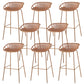 Nordic Backrest Counter Stool with Metal Base Plastic Armless Cafe Bar Chair with 4 Legs Yellow 8 Piece Set Clearhalo 'Bar Furniture' 'Bar Stools' 'bar_stools' 'furn' 'furn_bar_stools' 'Furniture' 'Kitchen & Dining Furniture' 6318120