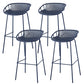 Nordic Backrest Counter Stool with Metal Base Plastic Armless Cafe Bar Chair with 4 Legs Blue 4 Piece Set Clearhalo 'Bar Furniture' 'Bar Stools' 'bar_stools' 'furn' 'furn_bar_stools' 'Furniture' 'Kitchen & Dining Furniture' 6318123