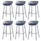 Nordic Backrest Counter Stool with Metal Base Plastic Armless Cafe Bar Chair with 4 Legs Blue 6 Piece Set Clearhalo 'Bar Furniture' 'Bar Stools' 'bar_stools' 'furn' 'furn_bar_stools' 'Furniture' 'Kitchen & Dining Furniture' 6318124