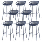 Nordic Backrest Counter Stool with Metal Base Plastic Armless Cafe Bar Chair with 4 Legs Blue 8 Piece Set Clearhalo 'Bar Furniture' 'Bar Stools' 'bar_stools' 'furn' 'furn_bar_stools' 'Furniture' 'Kitchen & Dining Furniture' 6318125