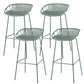 Nordic Backrest Counter Stool with Metal Base Plastic Armless Cafe Bar Chair with 4 Legs Green 4 Piece Set Clearhalo 'Bar Furniture' 'Bar Stools' 'bar_stools' 'furn' 'furn_bar_stools' 'Furniture' 'Kitchen & Dining Furniture' 6318128