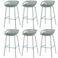Nordic Backrest Counter Stool with Metal Base Plastic Armless Cafe Bar Chair with 4 Legs Green 6 Piece Set Clearhalo 'Bar Furniture' 'Bar Stools' 'bar_stools' 'furn' 'furn_bar_stools' 'Furniture' 'Kitchen & Dining Furniture' 6318129