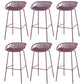 Nordic Backrest Counter Stool with Metal Base Plastic Armless Cafe Bar Chair with 4 Legs Purple 6 Piece Set Clearhalo 'Bar Furniture' 'Bar Stools' 'bar_stools' 'furn' 'furn_bar_stools' 'Furniture' 'Kitchen & Dining Furniture' 6318134