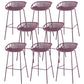 Nordic Backrest Counter Stool with Metal Base Plastic Armless Cafe Bar Chair with 4 Legs Purple 8 Piece Set Clearhalo 'Bar Furniture' 'Bar Stools' 'bar_stools' 'furn' 'furn_bar_stools' 'Furniture' 'Kitchen & Dining Furniture' 6318135