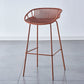Nordic Backrest Counter Stool with Metal Base Plastic Armless Cafe Bar Chair with 4 Legs Khaki 1 Piece Clearhalo 'Bar Furniture' 'Bar Stools' 'bar_stools' 'furn' 'furn_bar_stools' 'Furniture' 'Kitchen & Dining Furniture' 6318136