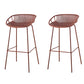 Nordic Backrest Counter Stool with Metal Base Plastic Armless Cafe Bar Chair with 4 Legs Khaki 2 Piece Set Clearhalo 'Bar Furniture' 'Bar Stools' 'bar_stools' 'furn' 'furn_bar_stools' 'Furniture' 'Kitchen & Dining Furniture' 6318137