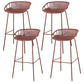 Nordic Backrest Counter Stool with Metal Base Plastic Armless Cafe Bar Chair with 4 Legs Khaki 4 Piece Set Clearhalo 'Bar Furniture' 'Bar Stools' 'bar_stools' 'furn' 'furn_bar_stools' 'Furniture' 'Kitchen & Dining Furniture' 6318138