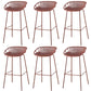 Nordic Backrest Counter Stool with Metal Base Plastic Armless Cafe Bar Chair with 4 Legs Khaki 6 Piece Set Clearhalo 'Bar Furniture' 'Bar Stools' 'bar_stools' 'furn' 'furn_bar_stools' 'Furniture' 'Kitchen & Dining Furniture' 6318139