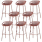 Nordic Backrest Counter Stool with Metal Base Plastic Armless Cafe Bar Chair with 4 Legs Khaki 8 Piece Set Clearhalo 'Bar Furniture' 'Bar Stools' 'bar_stools' 'furn' 'furn_bar_stools' 'Furniture' 'Kitchen & Dining Furniture' 6318140