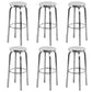 Industrial Stainless Steel Counter Stool Round Backless Bar Stool with Footrest