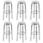 Industrial Stainless Steel Counter Stool Round Backless Bar Stool with Footrest