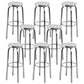 Industrial Stainless Steel Counter Stool Round Backless Bar Stool with Footrest