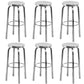 Industrial Stainless Steel Counter Stool Round Backless Bar Stool with Footrest