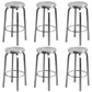 Industrial Stainless Steel Counter Stool Round Backless Bar Stool with Footrest