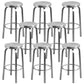 Industrial Stainless Steel Counter Stool Round Backless Bar Stool with Footrest