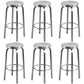 Industrial Stainless Steel Counter Stool Round Backless Bar Stool with Footrest