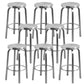 Industrial Stainless Steel Counter Stool Round Backless Bar Stool with Footrest