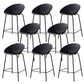 Nordic Backrest Counter Stool with Metal Base Plastic Armless Bar Chair with 4 Legs Black 8 Piece Set Counter Stool(26"H) Clearhalo 'Bar Furniture' 'Bar Stools' 'bar_stools' 'furn' 'furn_bar_stools' 'Furniture' 'Kitchen & Dining Furniture' 6318189