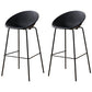 Nordic Backrest Counter Stool with Metal Base Plastic Armless Bar Chair with 4 Legs Black 2 Piece Set Bar Stool(30"H) Clearhalo 'Bar Furniture' 'Bar Stools' 'bar_stools' 'furn' 'furn_bar_stools' 'Furniture' 'Kitchen & Dining Furniture' 6318193