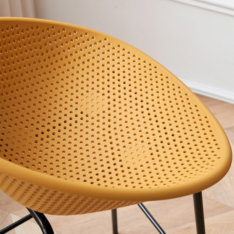 Nordic Backrest Counter Stool with Metal Base Plastic Armless Bar Chair with 4 Legs Clearhalo 'Bar Furniture' 'Bar Stools' 'bar_stools' 'furn' 'furn_bar_stools' 'Furniture' 'Kitchen & Dining Furniture' 6318194