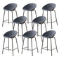 Nordic Backrest Counter Stool with Metal Base Plastic Armless Bar Chair with 4 Legs Grey 8 Piece Set Counter Stool(26"H) Clearhalo 'Bar Furniture' 'Bar Stools' 'bar_stools' 'furn' 'furn_bar_stools' 'Furniture' 'Kitchen & Dining Furniture' 6318204