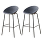 Nordic Backrest Counter Stool with Metal Base Plastic Armless Bar Chair with 4 Legs Grey 2 Piece Set Bar Stool(30"H) Clearhalo 'Bar Furniture' 'Bar Stools' 'bar_stools' 'furn' 'furn_bar_stools' 'Furniture' 'Kitchen & Dining Furniture' 6318206