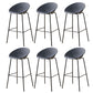 Nordic Backrest Counter Stool with Metal Base Plastic Armless Bar Chair with 4 Legs Grey 6 Piece Set Bar Stool(30"H) Clearhalo 'Bar Furniture' 'Bar Stools' 'bar_stools' 'furn' 'furn_bar_stools' 'Furniture' 'Kitchen & Dining Furniture' 6318208