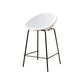 Nordic Backrest Counter Stool with Metal Base Plastic Armless Bar Chair with 4 Legs White 1 Piece Counter Stool(26"H) Clearhalo 'Bar Furniture' 'Bar Stools' 'bar_stools' 'furn' 'furn_bar_stools' 'Furniture' 'Kitchen & Dining Furniture' 6318210