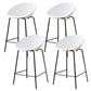 Nordic Backrest Counter Stool with Metal Base Plastic Armless Bar Chair with 4 Legs White 4 Piece Set Counter Stool(26"H) Clearhalo 'Bar Furniture' 'Bar Stools' 'bar_stools' 'furn' 'furn_bar_stools' 'Furniture' 'Kitchen & Dining Furniture' 6318212