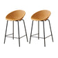 Nordic Backrest Counter Stool with Metal Base Plastic Armless Bar Chair with 4 Legs Yellow 2 Piece Set Counter Stool(26"H) Clearhalo 'Bar Furniture' 'Bar Stools' 'bar_stools' 'furn' 'furn_bar_stools' 'Furniture' 'Kitchen & Dining Furniture' 6318221