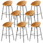 Nordic Backrest Counter Stool with Metal Base Plastic Armless Bar Chair with 4 Legs Yellow 8 Piece Set Bar Stool(30"H) Clearhalo 'Bar Furniture' 'Bar Stools' 'bar_stools' 'furn' 'furn_bar_stools' 'Furniture' 'Kitchen & Dining Furniture' 6318229