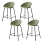 Nordic Backrest Counter Stool with Metal Base Plastic Armless Bar Chair with 4 Legs Green 4 Piece Set Counter Stool(26"H) Clearhalo 'Bar Furniture' 'Bar Stools' 'bar_stools' 'furn' 'furn_bar_stools' 'Furniture' 'Kitchen & Dining Furniture' 6318232