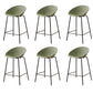 Nordic Backrest Counter Stool with Metal Base Plastic Armless Bar Chair with 4 Legs Green 6 Piece Set Counter Stool(26"H) Clearhalo 'Bar Furniture' 'Bar Stools' 'bar_stools' 'furn' 'furn_bar_stools' 'Furniture' 'Kitchen & Dining Furniture' 6318233
