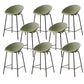 Nordic Backrest Counter Stool with Metal Base Plastic Armless Bar Chair with 4 Legs Green 8 Piece Set Counter Stool(26"H) Clearhalo 'Bar Furniture' 'Bar Stools' 'bar_stools' 'furn' 'furn_bar_stools' 'Furniture' 'Kitchen & Dining Furniture' 6318234
