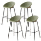 Nordic Backrest Counter Stool with Metal Base Plastic Armless Bar Chair with 4 Legs Green 4 Piece Set Bar Stool(30"H) Clearhalo 'Bar Furniture' 'Bar Stools' 'bar_stools' 'furn' 'furn_bar_stools' 'Furniture' 'Kitchen & Dining Furniture' 6318237