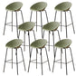 Nordic Backrest Counter Stool with Metal Base Plastic Armless Bar Chair with 4 Legs Green 8 Piece Set Bar Stool(30"H) Clearhalo 'Bar Furniture' 'Bar Stools' 'bar_stools' 'furn' 'furn_bar_stools' 'Furniture' 'Kitchen & Dining Furniture' 6318239